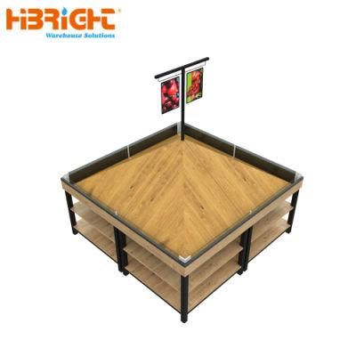 Wood Produce Display Stand for Supermarket