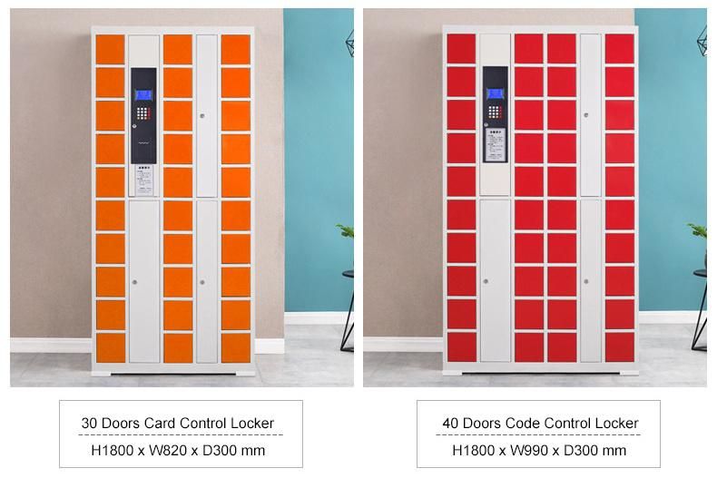 Multi Door Smart Phone Storage Cabinets Infrared Bar Code Unlock
