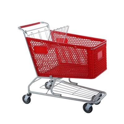 Made in China Plastic Shopping Cart Powder Coating Shopping Trolley