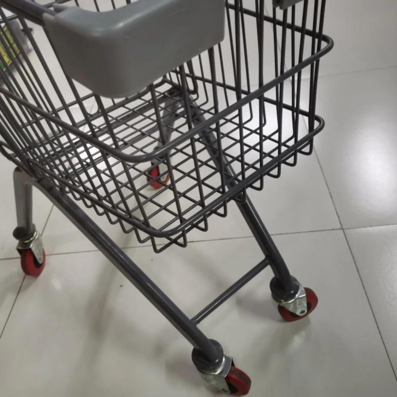 Cheap Supermarket Grocery Retail Store Stroller Trolley with Small Flag