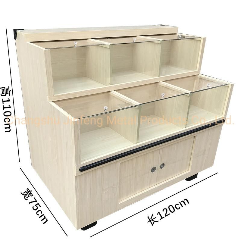 Supermarket Euipment Wooden Display Stand for Snacks