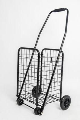 China Hot Sale Portable Metal Folding Shopping Cart with Wheels for Groceries