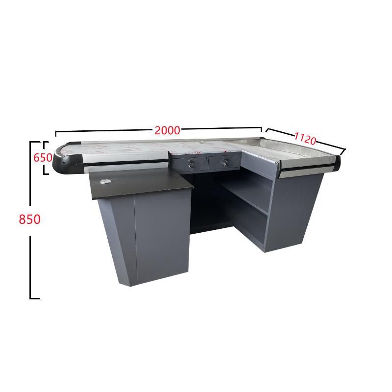 Large Supermarket Thickened Stainless Steel Edging Cashier Counter