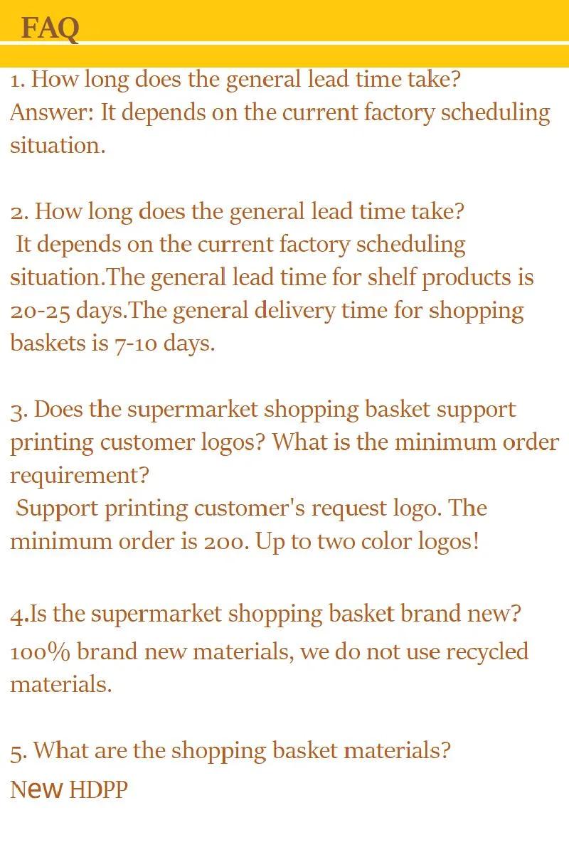Hot Selling Shupermarket Plastic Shopping Basket Double Handle Basket