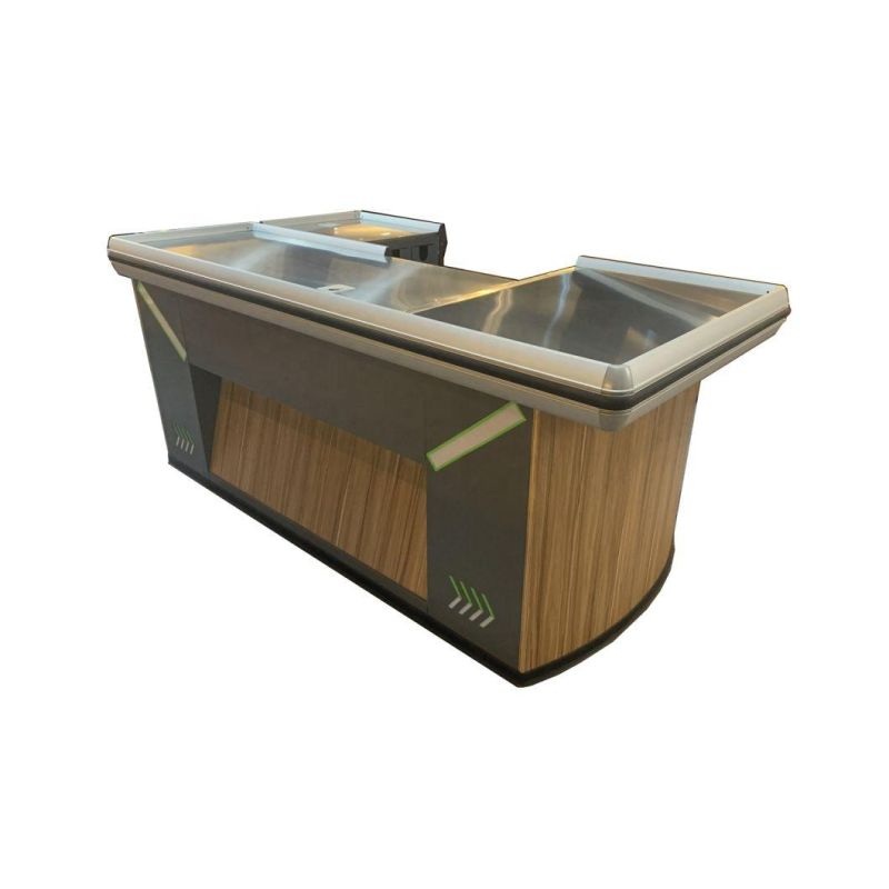 Stainless Steel Counter Top Checkout Counter with Large Slanting End