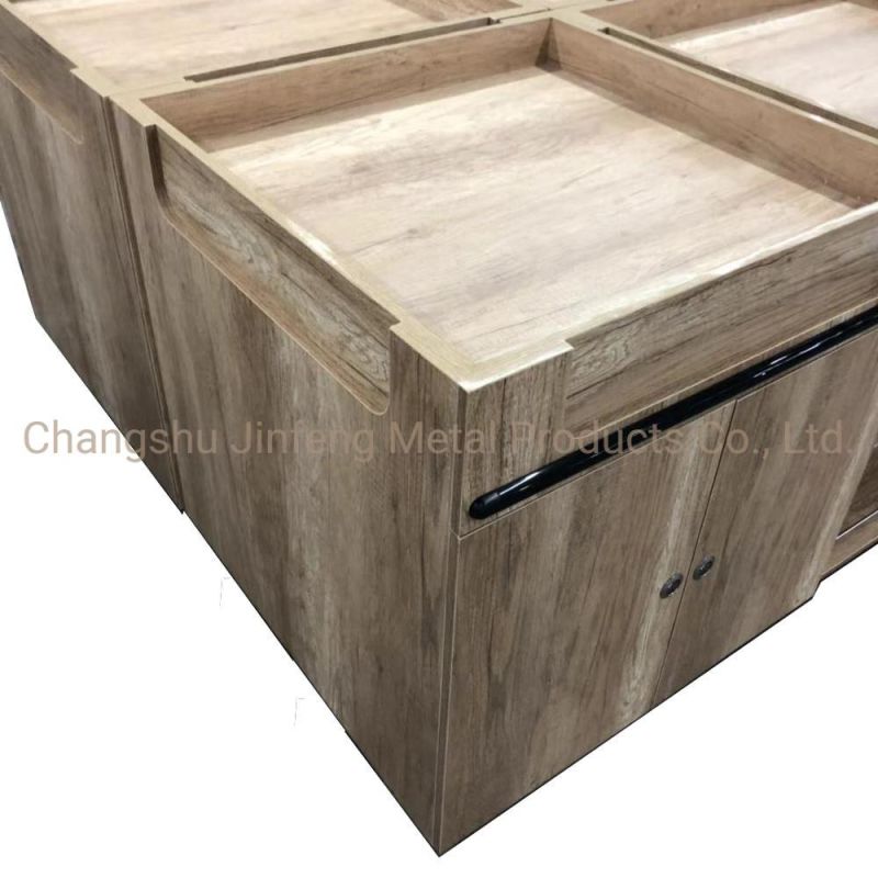 Supermarket and Store Display Shelf Promotional Table with Wood