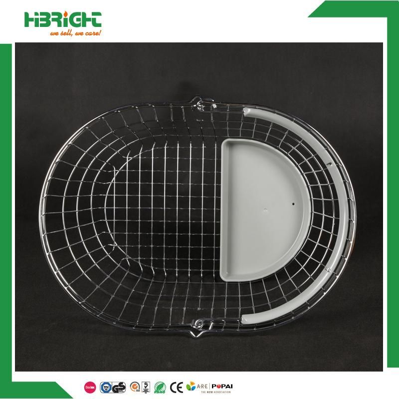 Single Handle Wire Oval Shopping Basket Holder