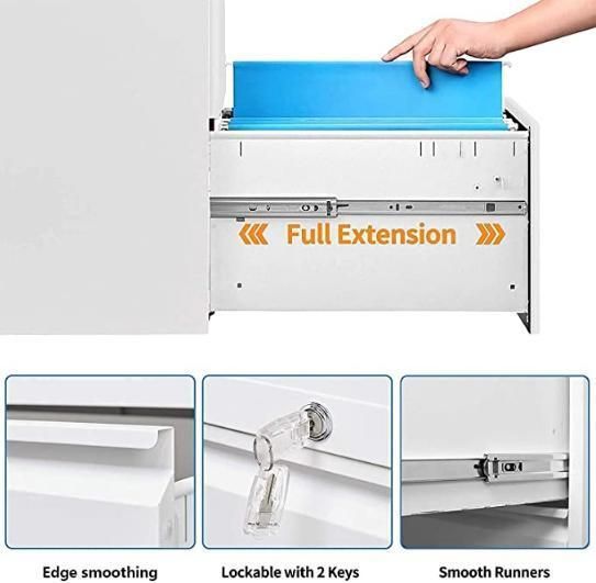 Modern 4-Drawer Steel Lateral Filing Cabinet