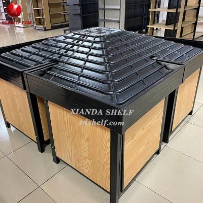 Fruit Price Supermarket Table Xianda Carton Package Shelf Metal Counter