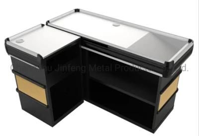 Supermarket Design Cash Register Table/Retail Metal and Wodden Checkout Counter/Money Counter