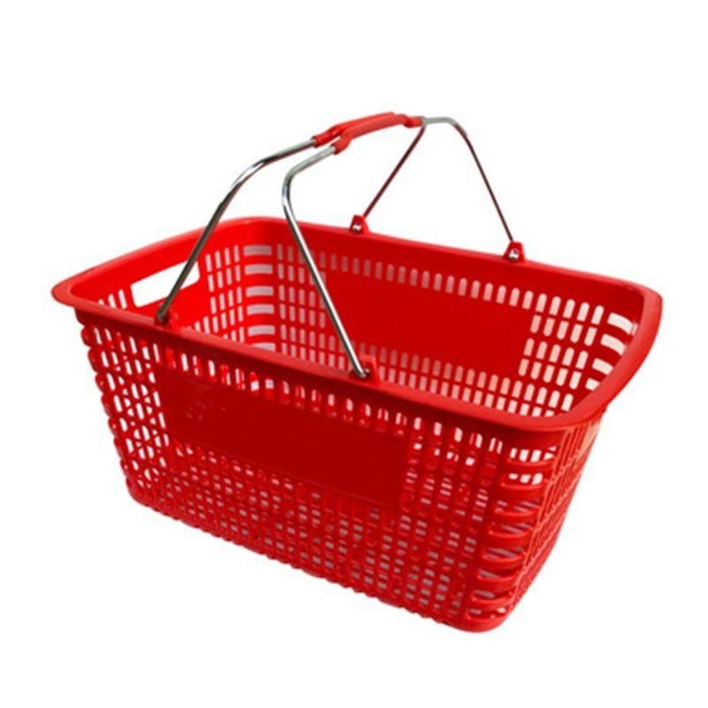 Fashionable Portable Supermarket Shopping Basket Metal Carry Shopping Basket Chrome Basket