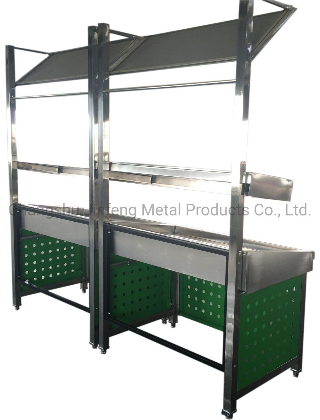 Customized Supermarket Double Layers Display Stand Shelf for Fruit and Vegetable