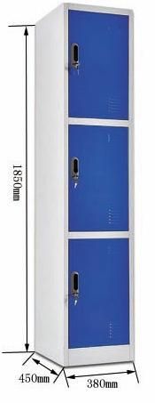 Steel Metal Iron 3 Tier Door Wardrobe Locker