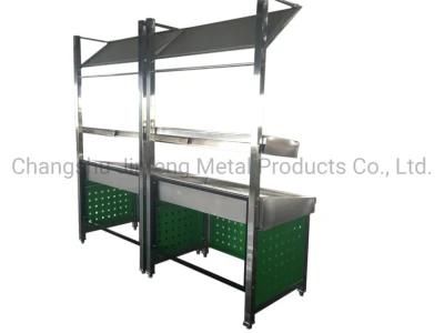 Supermarket Double Layers Display Stand Store Fruit and Vegetable Shelve