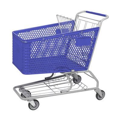 American Market 180L Big Grocery Store Plastic Shopping Trolley Cart