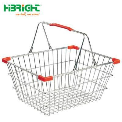 Zinc or Chromed Retail Store Wire Mesh Metal Shopping Basket