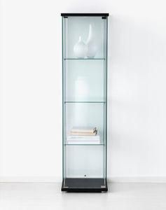 Modern Furniture Corner Glass Showcase with LED Light