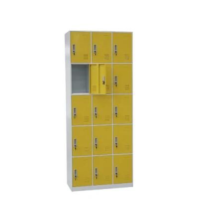 Gdlt 15 Door Metal Locker Customized Cold-Rolled Steel Knock Down 15 Drawer Filing Cabinet