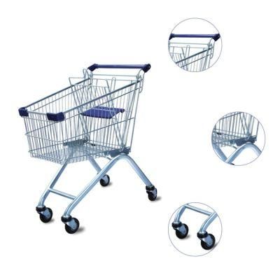 Grocery Shopping Trolley with Four Wheels Supermarket Shopping Cart