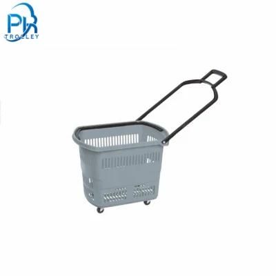 New Designed Plastic Supermarket Shopping Trolley Basket