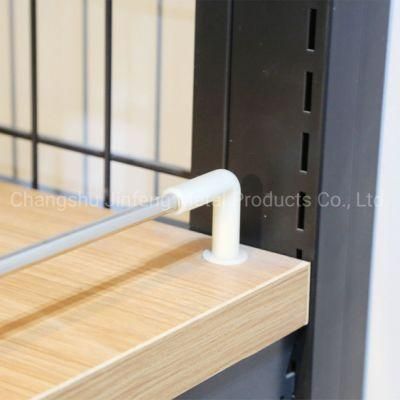 Supermarket Shelf Rack for Fruit with Wire Mesh and Wooden Cabinet