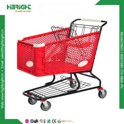 180L Supermarket Grocery Half Plastic Shopping Trolley