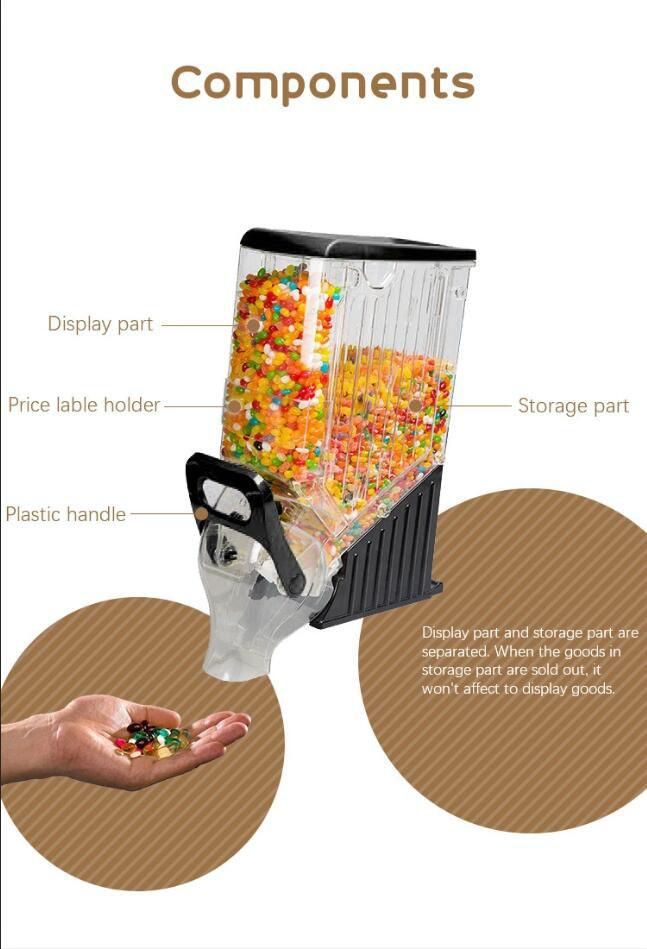 Popular Transparent Supermarket Container Gravity Food Dispenser
