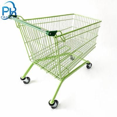 Store Shopping Carts with Powder Coated Wire Trolley