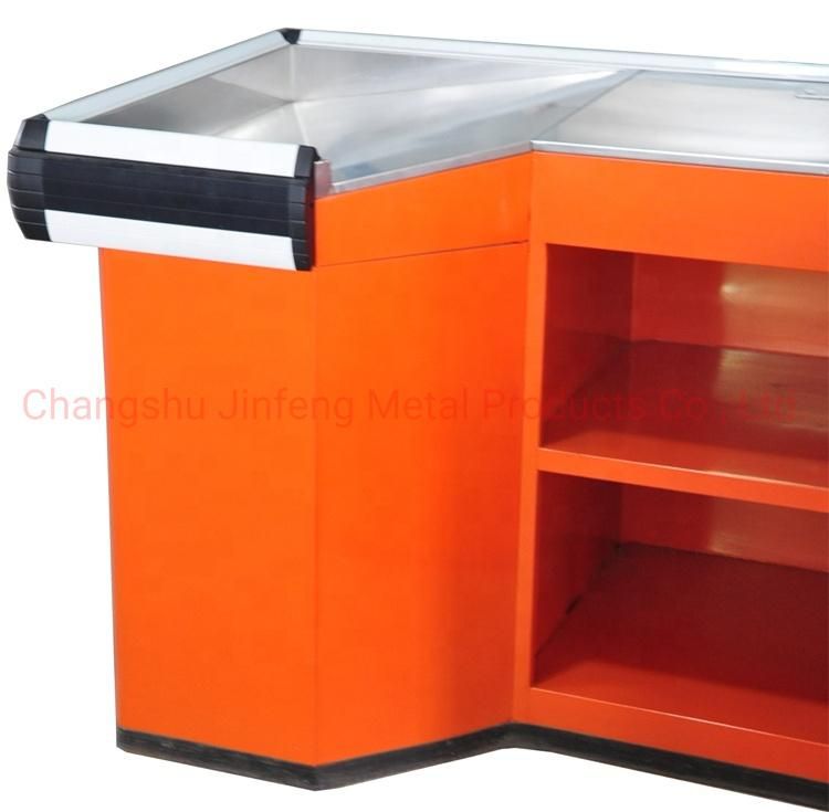 Supermarket Equipment Cashier Desk Store Metal Checkout Counter Jf-Cc-044
