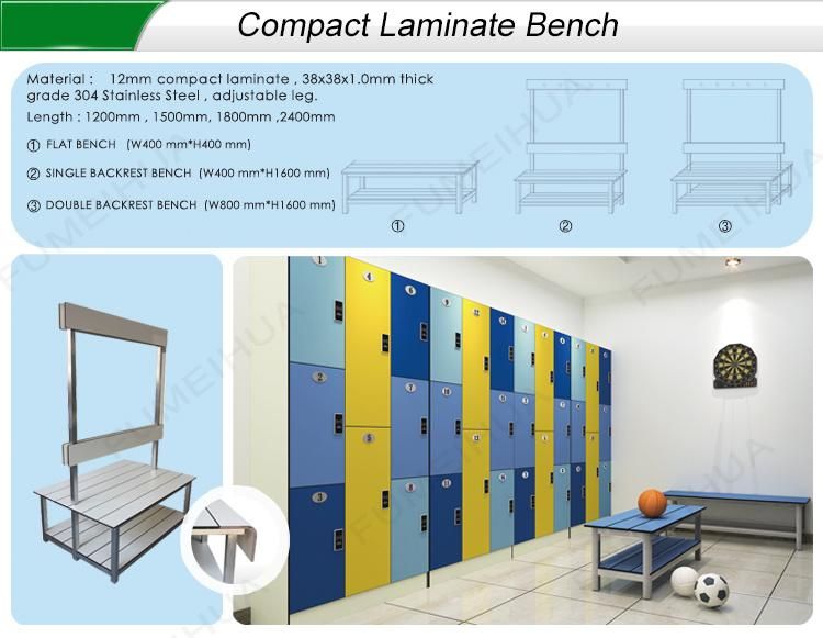 Factory Direct Sale Durable HPL Woodgrain Gym Lockers