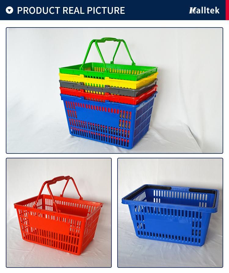 Fashion Colorful Retail Grocery Store Hand Plastic Supermarket Shopping Basket