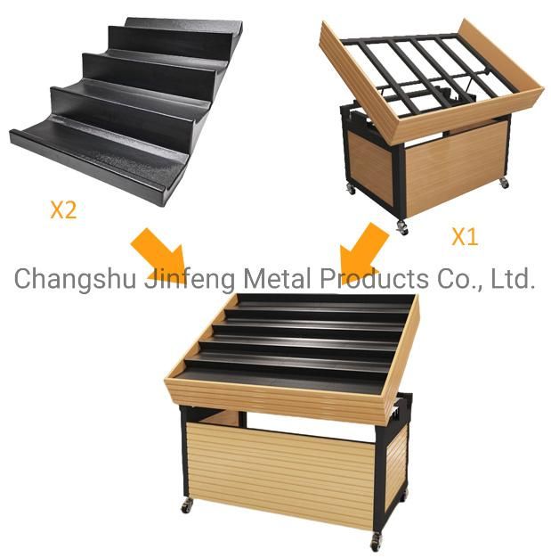 Retail Store Metal Shelves Black Stand Rack for Fruit and Vegetable Display Table