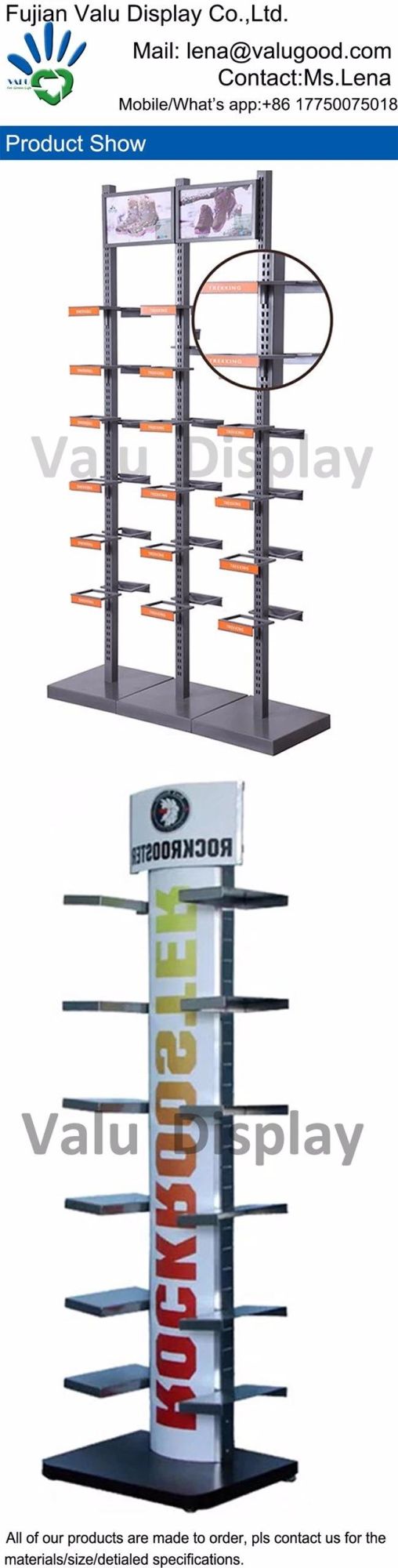 Sports Shoes Display Stand with Metal and MDF Board