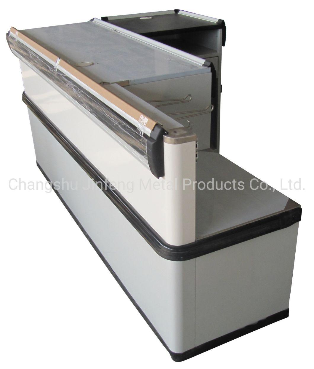 Supermarket Cashier Checkout Counter Metal Cashier Desk Jf-Cc-100