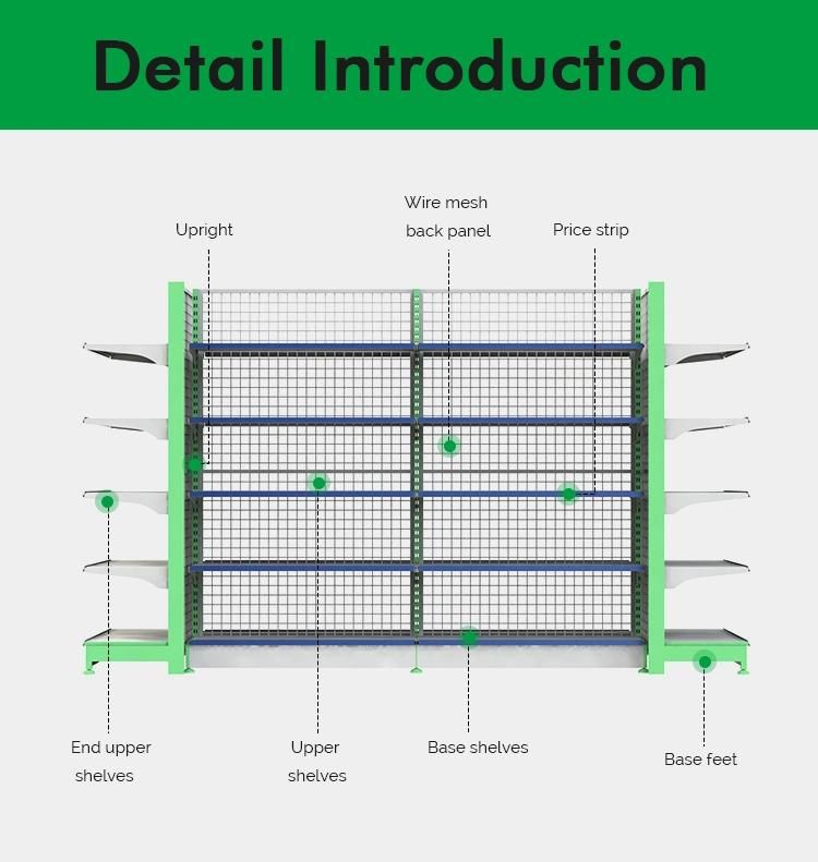 Asian Style High Load Capacity Shelf for Supermarket