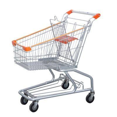China Hand Push Cart Manufacturer Supermarket Metal Shopping Trolley
