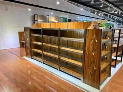 China Wholesale Wine Whisky Store Fixture Bottle Storage Wooden Display Stand Metal Racks for Luxury Liquor Retail Shop