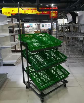 Vegetables Supermarket Display Basket Rack