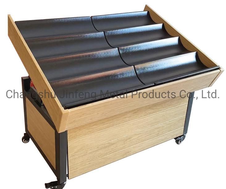 Supermarket Metal Shelves Black Rack for Fruit and Vegetable Display Stand