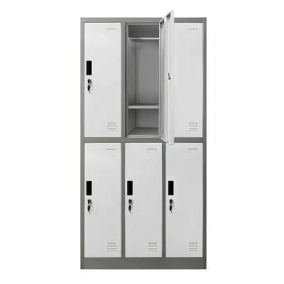 Staff Student Clothes Cabinet Furniture Steel 6 Doors Locker