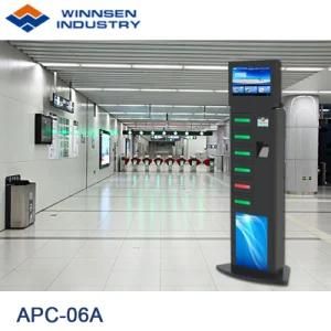 Free Standing Cell Phone Charging Kiosk Lockers with Hotspot WiFi Network Advertisement Function