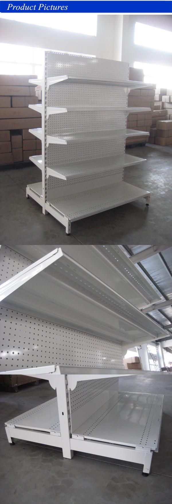 Single Side Metal Gondola Shelf Supermarket Shelf Gondola Shelving