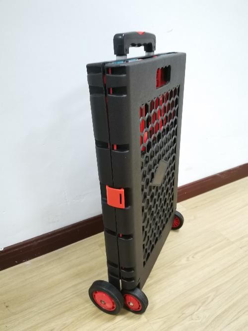 Large Volume Supermarket Folding Shopping Trolley Handy Plastic Basket