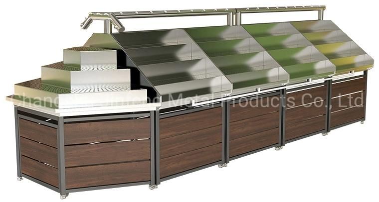 Supermarket & Store Fixture Shelves Vegetable Display Rack with Spray System