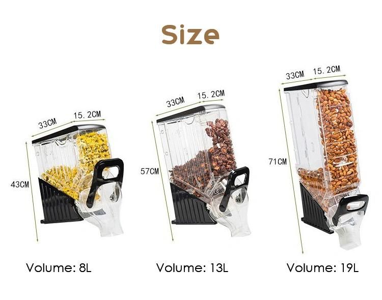 Supermarket Candy Display Rack with BPA Free Candy Cereal Gravity Dispenser