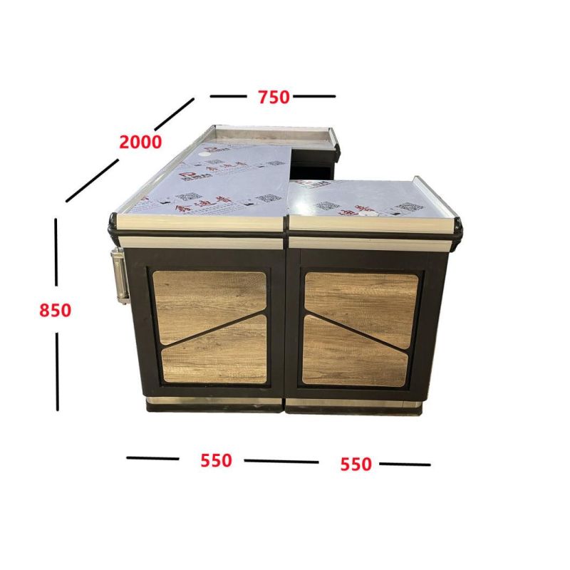 Hottest Stainless &Wooden Supermarket Checkout Counter for Sale