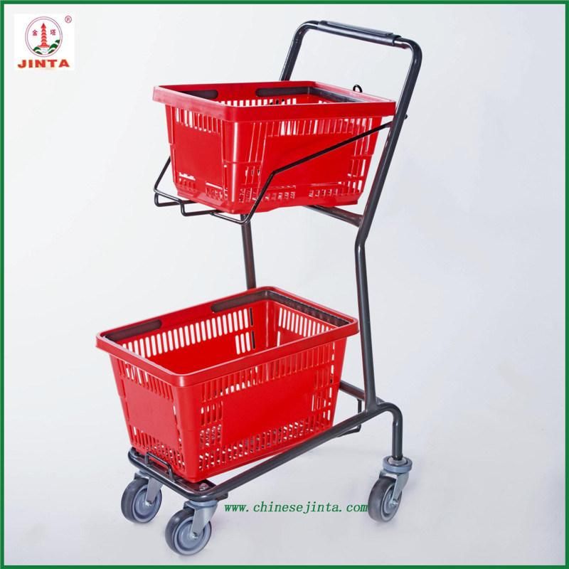 Supermarket Use Plastic Basket Cart