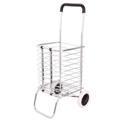 Factory Aluminum Ultra Lightweight Foldaway Grocery Shopping Cart with Two Wheels