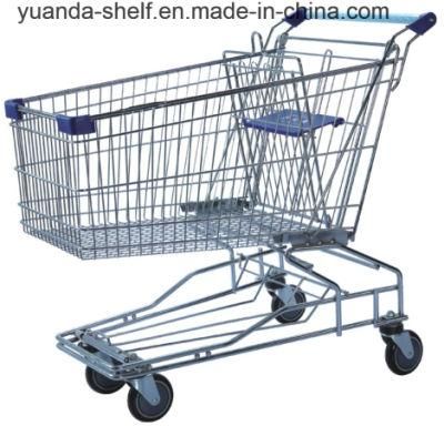 Asian Style Supermarket Trolley Cart with Child Seat