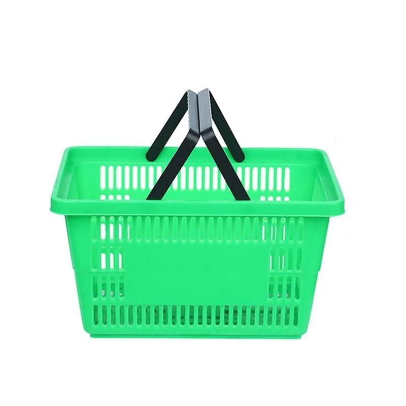 Factory Price Plastic Fruit Basket with Handle Supermarket Shopping Basket